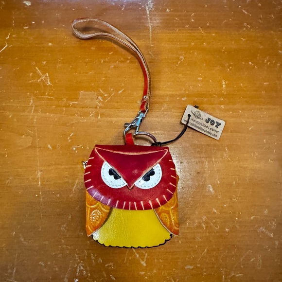Handbags - Handcrafted Leather Owl Wristlet